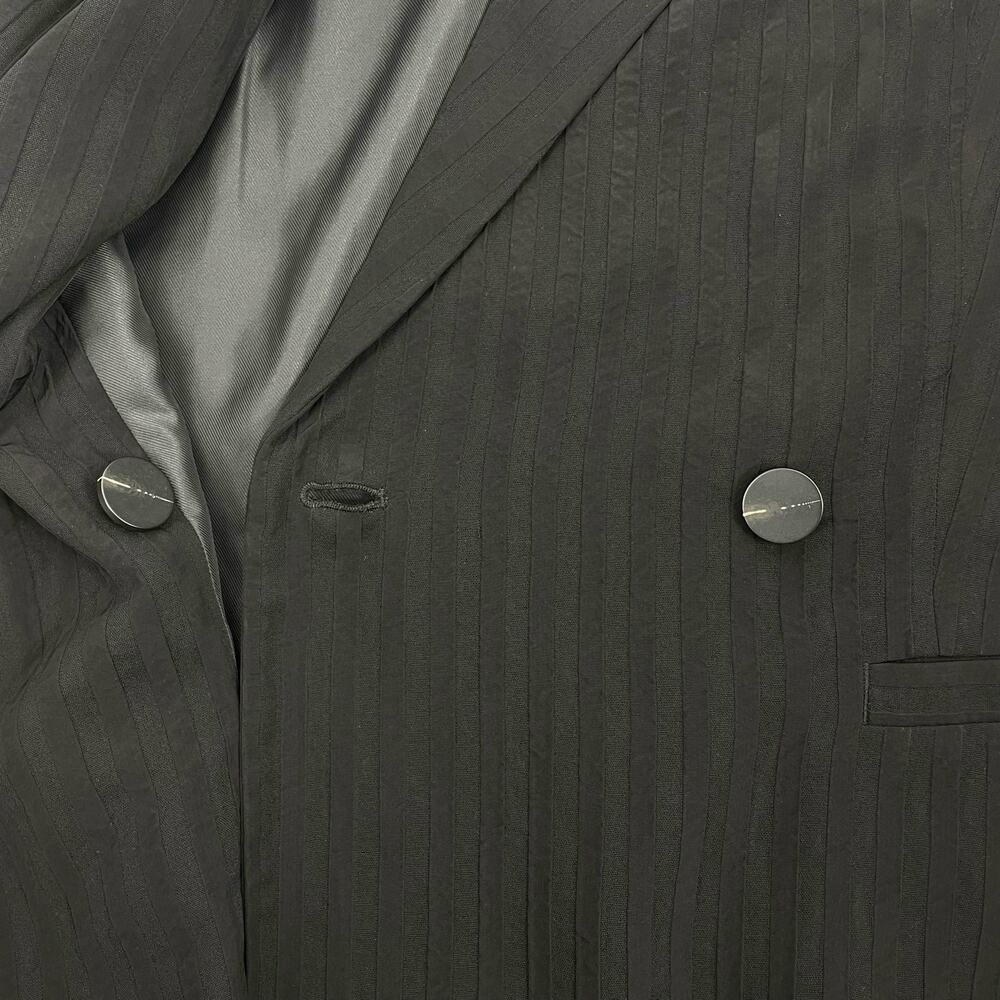 Everlane The Drapey City Striped Blazer Double Breasted Black Size 6 - Picture 9 of 13